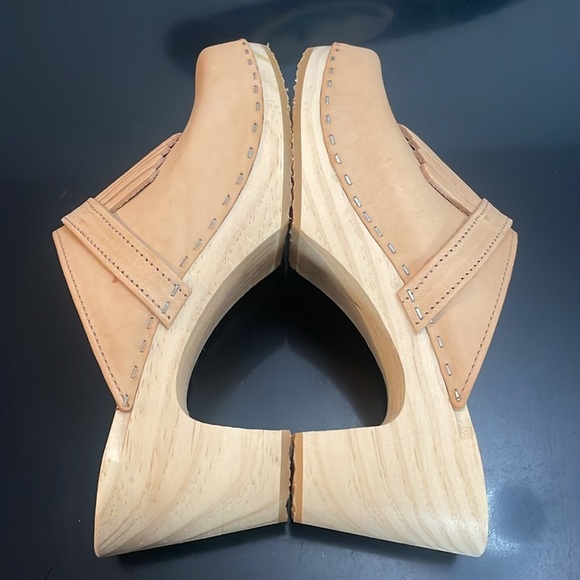 Sandgrens Venice Ecru Fringed Mules Clogs Size 39 US 8/8.5 - Picture 12 of 16